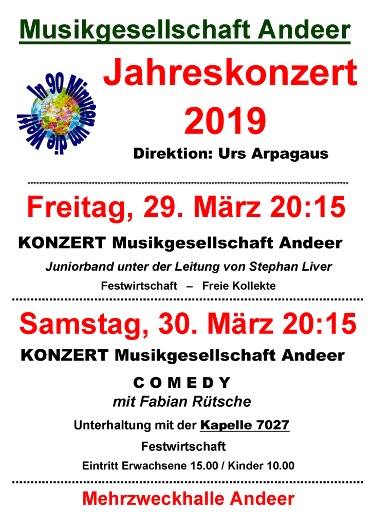 Flyer Jahreskonzert 2019